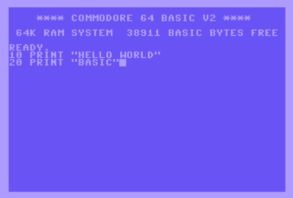 un esempio di programmazione in Basic sul C64